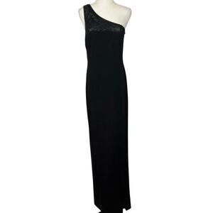 NWT Jay Godfrey Sacramento One Shoulder Beaded Gown Women's Black Size 2